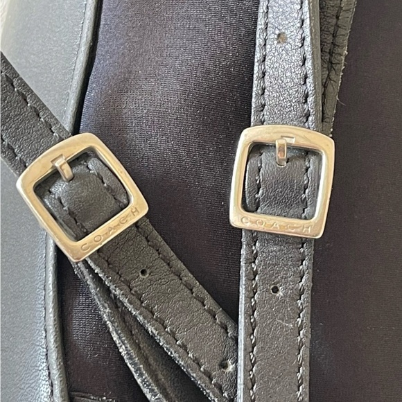 Coach Bag Backpack 6215 Neo Leather 90’s Retro Casual Chic Preppy Black Small - Picture 12 of 14